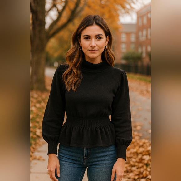 Something Navy Black Pullover Sweater Size XS - Picture 1 of 6
